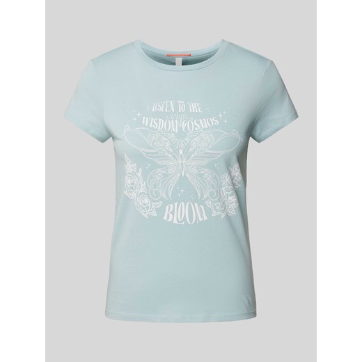 T-shirt z nadrukiem z motywem i okrągłym dekoltem ze sklepu Peek&Cloppenburg  w kategorii Bluzki damskie - zdjęcie 171020976