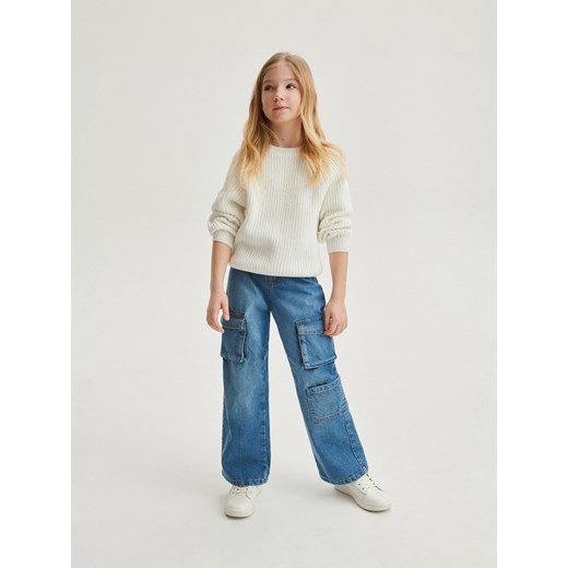 Reserved - Klasyczny sweter w paski - złamana biel ze sklepu Reserved w kategorii Swetry dziewczęce - zdjęcie 171025889