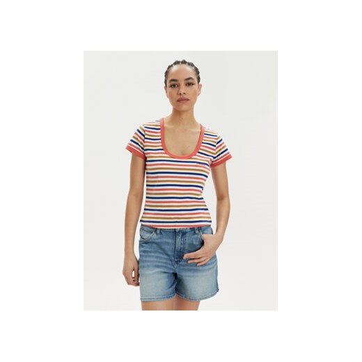 Wrangler T-Shirt Ringer 112350310 Kolorowy Slim Fit ze sklepu MODIVO w kategorii Bluzki damskie - zdjęcie 171027105