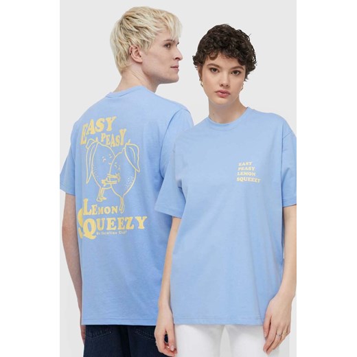On Vacation t-shirt bawełniany kolor niebieski z nadrukiem OVC T110 ze sklepu ANSWEAR.com w kategorii T-shirty męskie - zdjęcie 171030205