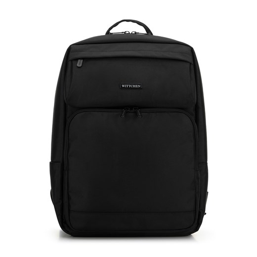 Męski plecak na laptopa 15,6” z dwiema kieszeniami na froncie czarny ze sklepu WITTCHEN w kategorii Plecaki - zdjęcie 171030495