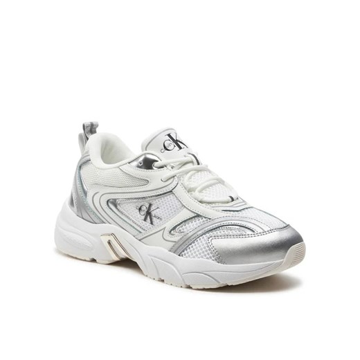 Calvin Klein Jeans Sneakersy Retro Tennis Low Lace Mh Ml Mr YW0YW01381 Biały 37 MODIVO