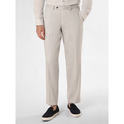 Finshley & Harding London Spodnie z zawartością lnu - BEN Mężczyźni Comfort Fit jasny szary marmurkowy ze sklepu vangraaf w kategorii Spodnie męskie - zdjęcie 171042516