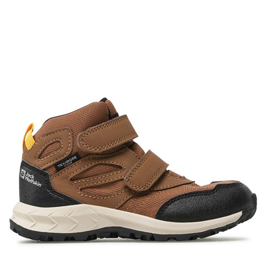 Trekkingi Jack Wolfskin Woodland Texapore Mid Vc K 4052591 Brown/Phantom ze sklepu eobuwie.pl w kategorii Buty trekkingowe dziecięce - zdjęcie 171045627