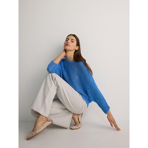 Reserved - Sweter o luźnym splocie - jasnoniebieski ze sklepu Reserved w kategorii Swetry damskie - zdjęcie 171046099