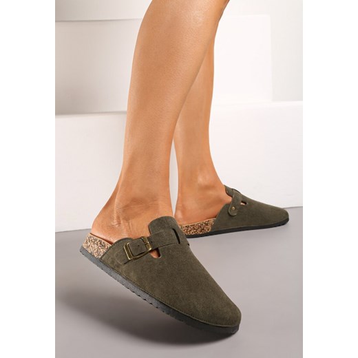 Born2be klapki damskie na lato zielone casual