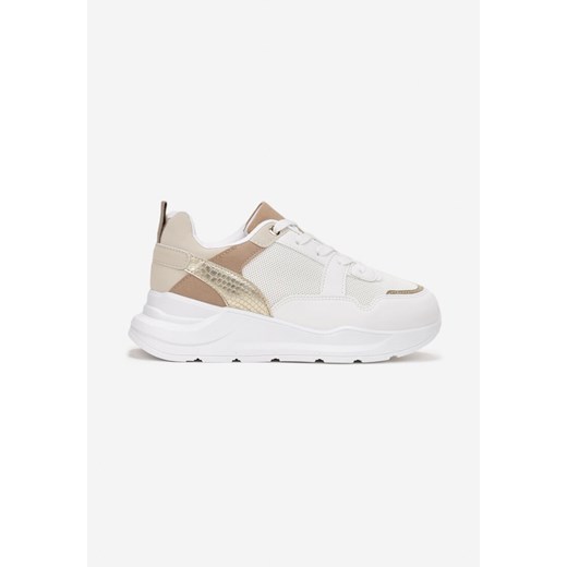 Białe Sneakersy na Platformie przed Kostkę Imunasa Renee 38 wyprzedaż renee.pl