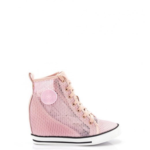 Różowe Sneakersy Pink Sneakers Giovanna born2be-pl  na platformie