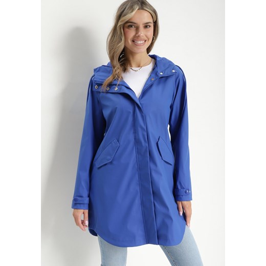 Kurtka damska niebieska Born2be casualowa z kapturem 