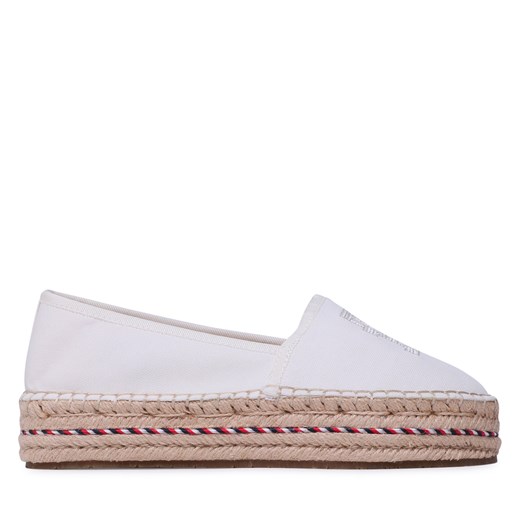 Espadryle Tommy Hilfiger Embroidered Flatform FW0FW07014 Écru ze sklepu eobuwie.pl w kategorii Espadryle damskie - zdjęcie 171146647