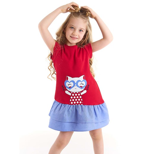 Denokids Sukienka &quot;Cat&quot; w kolorze czerwonym ze sklepu Limango Polska w kategorii Sukienki dziewczęce - zdjęcie 171146857