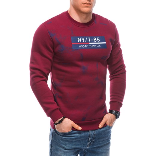 Bluza męska bez kaptura 1658B - czerwona ze sklepu Edoti w kategorii Bluzy męskie - zdjęcie 171147857