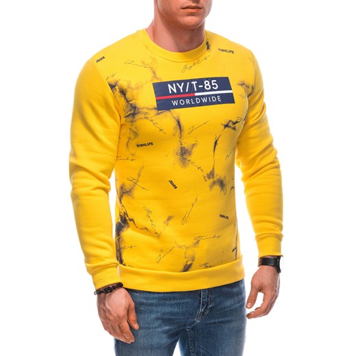 Bluza męska bez kaptura 1658B - żółta ze sklepu Edoti w kategorii Bluzy męskie - zdjęcie 171147867