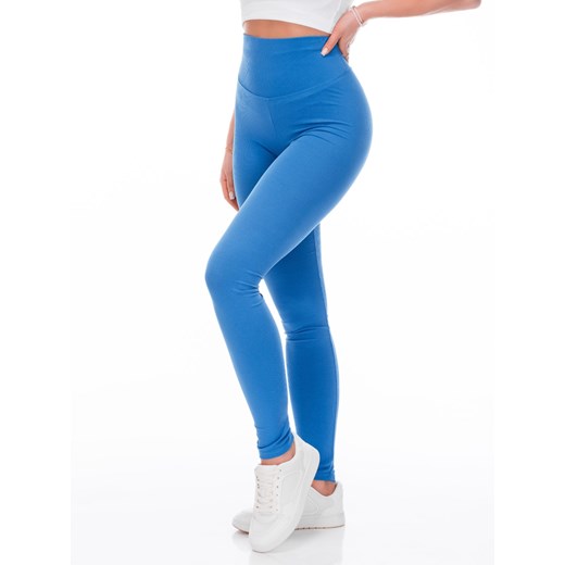 Spodnie damskie legginsy 243PLR - niebieskie ze sklepu Edoti w kategorii Spodnie damskie - zdjęcie 171147915