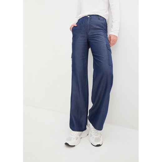 Dżinsy Wide Leg, high waist, z wygodnym paskiem ze sklepu bonprix w kategorii Jeansy damskie - zdjęcie 171148185