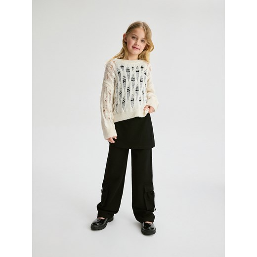 Reserved - Spodnie ze spódnicą - czarny ze sklepu Reserved w kategorii Spodnie dziewczęce - zdjęcie 171148466