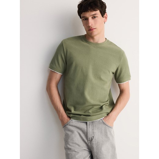Reserved - T-shirt regular z naszywką - jasnozielony ze sklepu Reserved w kategorii T-shirty męskie - zdjęcie 171148768