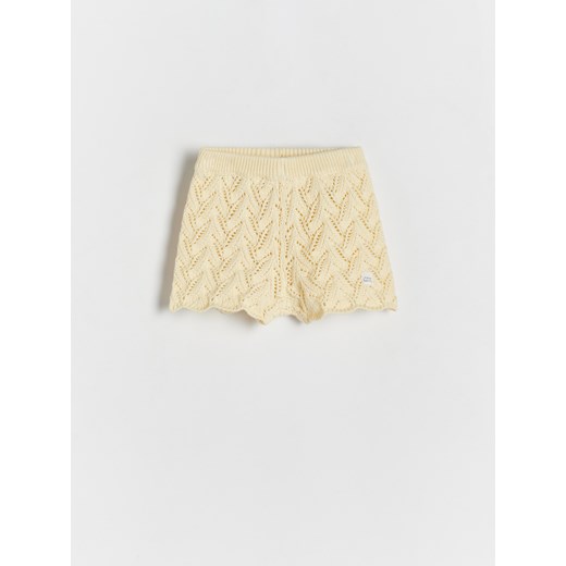 Reserved - Dzianinowe szorty - żółty ze sklepu Reserved w kategorii Spodenki niemowlęce - zdjęcie 171148935
