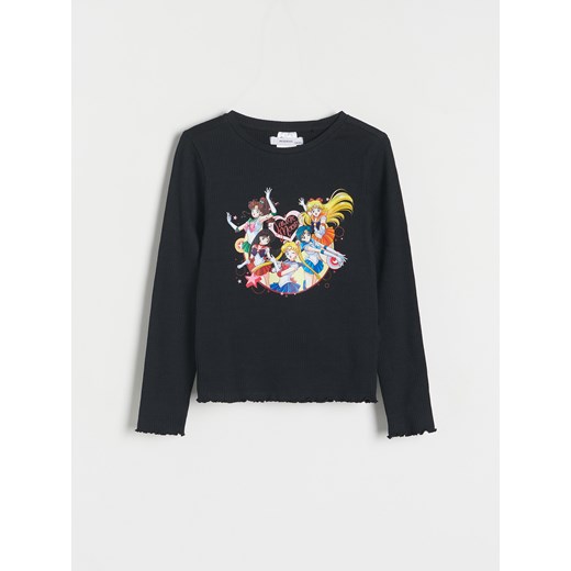 Reserved - Koszulka Sailor Moon - czarny ze sklepu Reserved w kategorii Bluzki dziewczęce - zdjęcie 171148946