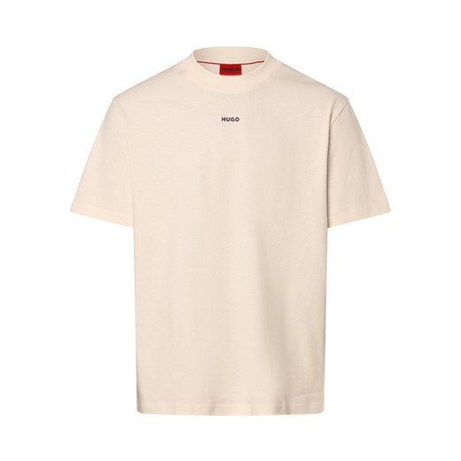 HUGO T-shirt męski Mężczyźni Bawełna piaskowy jednolity ze sklepu vangraaf w kategorii T-shirty męskie - zdjęcie 171148997