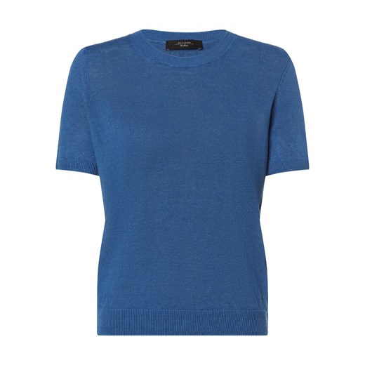 Max Mara Weekend Damska koszula lniana - Pancone Kobiety len niebieski jednolity ze sklepu vangraaf w kategorii Swetry damskie - zdjęcie 171149005