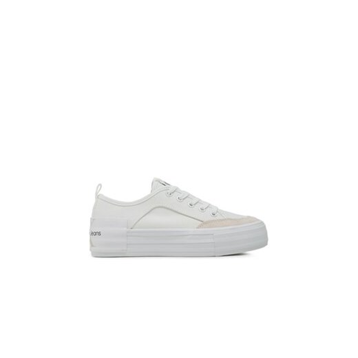 Calvin Klein Jeans Tenisówki Vulc Flatform Bold Irreg Lines YW0YW00903 Écru ze sklepu MODIVO w kategorii Trampki damskie - zdjęcie 171149836