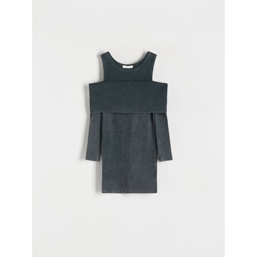 Reserved - Sukienka z efektem sprania - ciemnoszary ze sklepu Reserved w kategorii Sukienki dziewczęce - zdjęcie 171150718