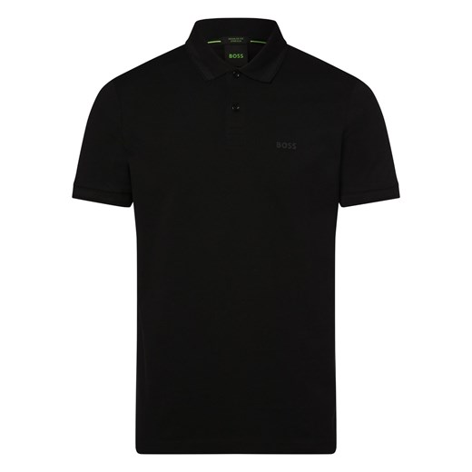 BOSS Green Męska koszulka polo - Pio 1 Mężczyźni Bawełna czarny jednolity XXL vangraaf