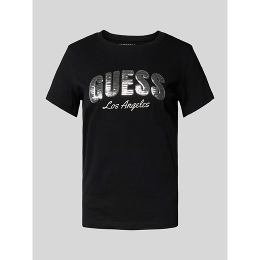 T-shirt z cekinowym obszyciem model ‘SEQUINS’ ze sklepu Peek&Cloppenburg  w kategorii Bluzki damskie - zdjęcie 171153616