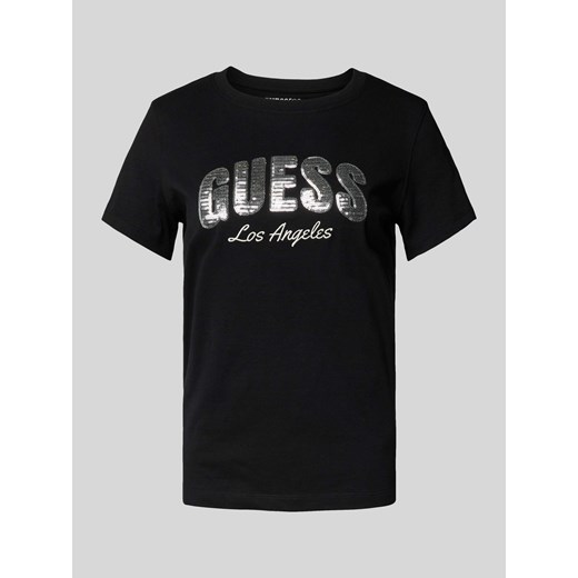 T-shirt z cekinowym obszyciem model ‘SEQUINS’ ze sklepu Peek&Cloppenburg  w kategorii Bluzki damskie - zdjęcie 171153616