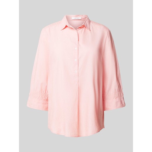Bluzka z krótką listwą guzikową model ‘Forta’ w kolorze koralowym ze sklepu Peek&Cloppenburg  w kategorii Koszule damskie - zdjęcie 171154276
