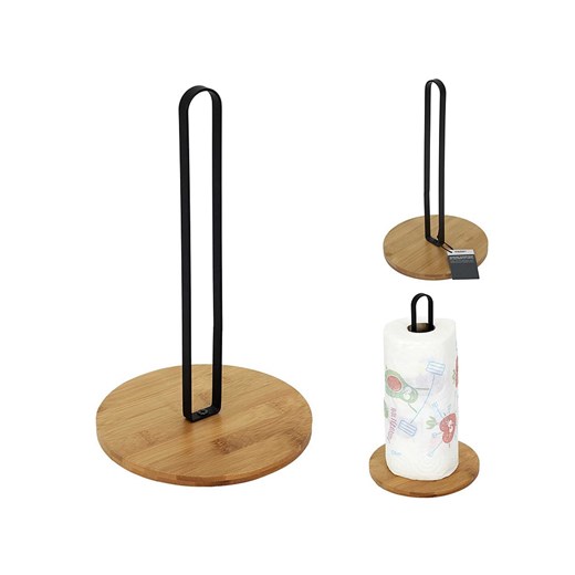 COOK CONCEPT Stojak w kolorze jasnobrązowo-czarnym na ręcznik - wys. 27 x Ø 16 cm ze sklepu Limango Polska w kategorii Akcesoria kuchenne - zdjęcie 171155116