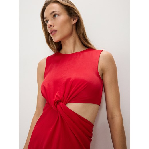 Reserved - Sukienka z wiskozy - czerwony ze sklepu Reserved w kategorii Sukienki - zdjęcie 171156478