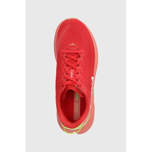 Hoka One One buty do biegania RINCON 3 kolor czerwony na płaskim obcasie 38 ANSWEAR.com