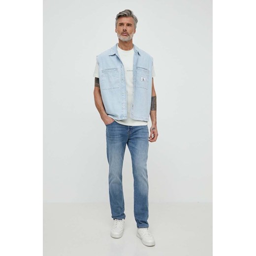 Calvin Klein Jeans bezrękawnik jeansowy męski kolor niebieski przejściowy XL ANSWEAR.com