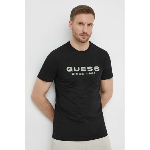 Guess t-shirt męski kolor czarny z nadrukiem M4GI61 J1314 ze sklepu ANSWEAR.com w kategorii T-shirty męskie - zdjęcie 171162457