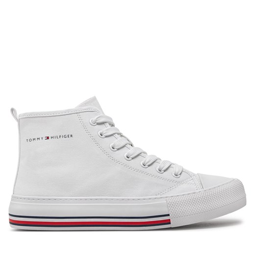 Trampki Tommy Hilfiger High Top Lace-Up Sneaker T3A9-33188-1687 S White 100 Tommy Hilfiger 36 eobuwie.pl