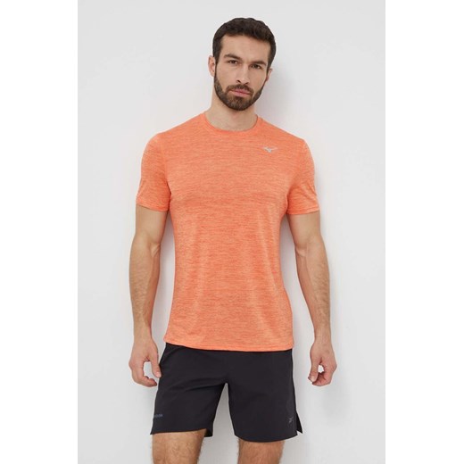 Mizuno t-shirt do biegania Impulse Core kolor pomarańczowy J2GAA519 ze sklepu ANSWEAR.com w kategorii T-shirty męskie - zdjęcie 171172218