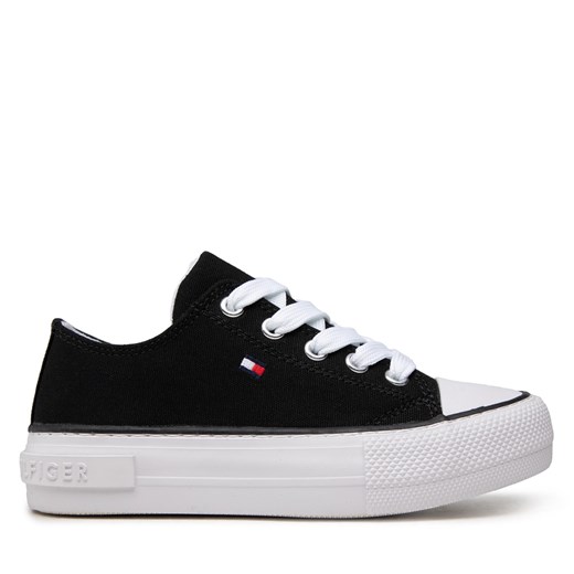 Trampki Tommy Hilfiger Low Cut Lace-Up Sneaker T3A4-32118-0890 M Black 999 ze sklepu eobuwie.pl w kategorii Trampki dziecięce - zdjęcie 171173449
