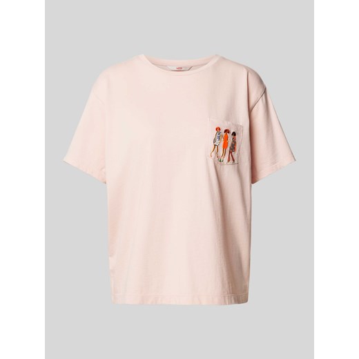 T-shirt o kroju oversized z wyhaftowanym motywem model ‘TUXEN’ ze sklepu Peek&Cloppenburg  w kategorii Bluzki damskie - zdjęcie 171173926