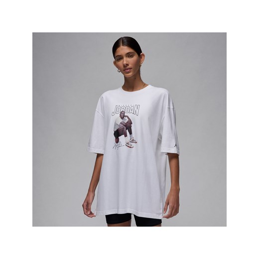 Damski T-shirt oversize z grafiką Jordan - Biel ze sklepu Nike poland w kategorii Bluzki damskie - zdjęcie 171174307