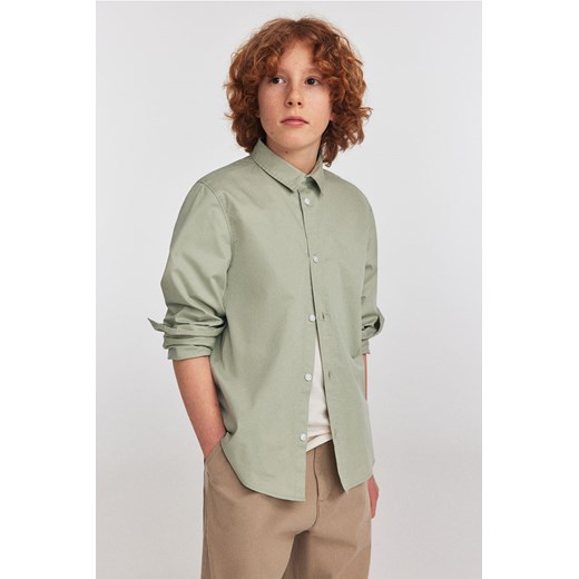 H & M - Bawełniana koszula - Zielony H & M 134 (8-9Y) H&M