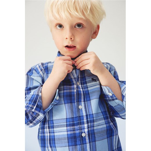 H & M - Popelinowa koszula z długim rękawem - Niebieski ze sklepu H&M w kategorii Koszule chłopięce - zdjęcie 171174698