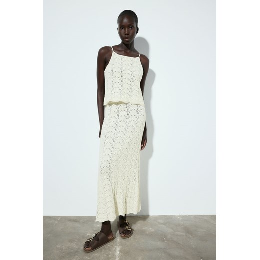 H & M - Spódnica z ażurowej dzianiny - Biały ze sklepu H&M w kategorii Spódnice - zdjęcie 171174707