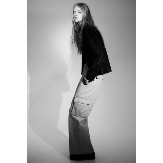 Czarne spodnie damskie H & M wiosenne 