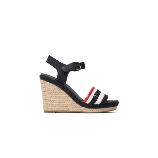 Tommy Hilfiger Espadryle Feminine Crochet High Wedge FW0FW07274 Granatowy ze sklepu MODIVO w kategorii Espadryle damskie - zdjęcie 171177608