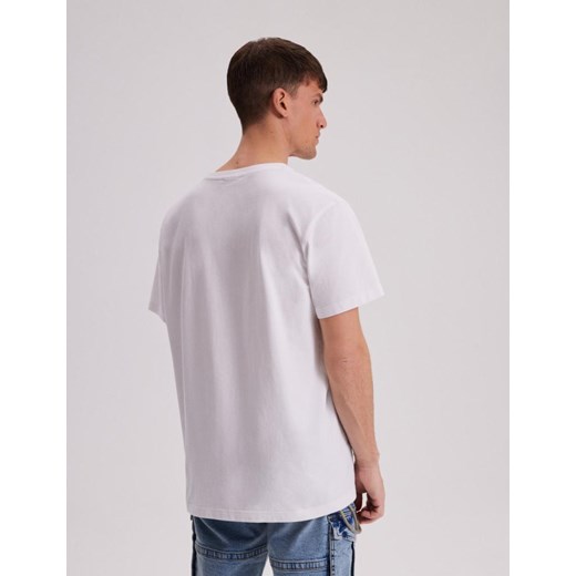 T-shirt męski Diverse biały z krótkimi rękawami 