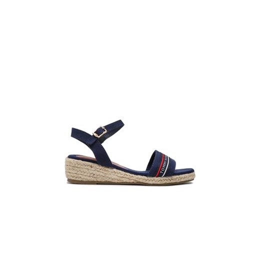 Tommy Hilfiger Espadryle Rope Wedge Sandal T3A7-32777-0048 M Granatowy ze sklepu MODIVO w kategorii Sandały dziecięce - zdjęcie 171181407