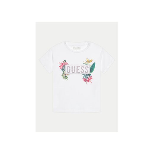 Guess T-Shirt J4GI18 K6YW4 Biały Regular Fit ze sklepu MODIVO w kategorii Bluzki dziewczęce - zdjęcie 171181416