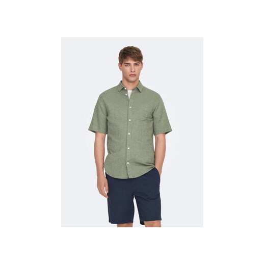 Only & Sons Koszula Caiden 22009885 Zielony Slim Fit ze sklepu MODIVO w kategorii Koszule męskie - zdjęcie 171181619